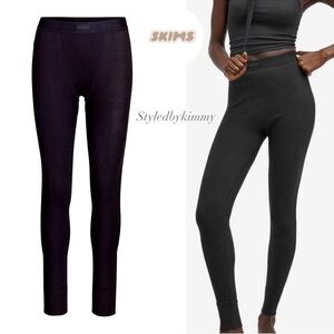 Skims Cotton Rib Leggings in Black Soot Size XS NWT New
